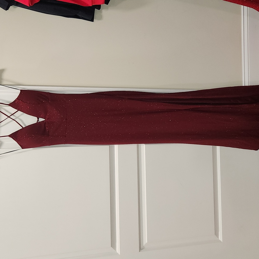 Windsor Wine Gown with Glitter Accents